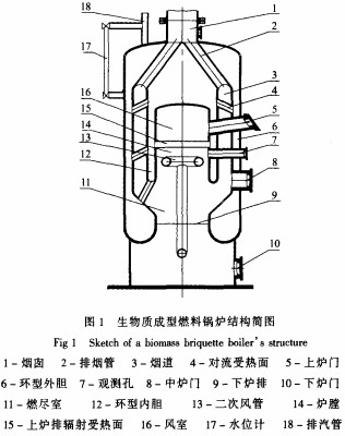 生物质成型燃料锅炉结构简图 生物质成型燃料锅炉结构简图