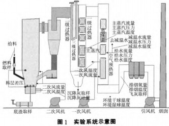 生物质锅炉实验系统示意图 生物质锅炉实验系统示意图